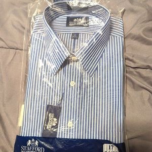 Stafford Vintage NWT Men's Long sleeve button down shirt size 17 neck/34-35.